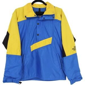 The North Face Vintage Gore-Tex Anorak Colorblock Jacket Mens XS Blue Yellow